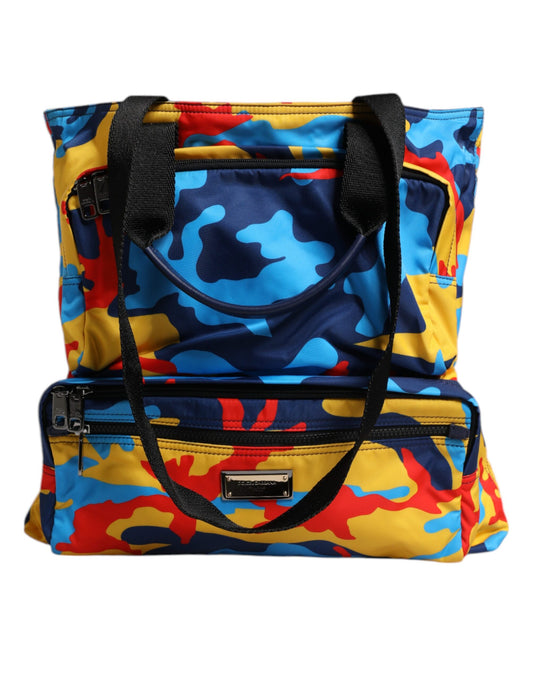 Dolce & Gabbana Multicolor Camouflage Nylon Shopping Tote Bag - YSONA