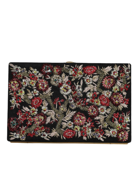 Dolce & Gabbana Multicolor Floral Gold Frame Clutch Evening Purse Bag - YSONA