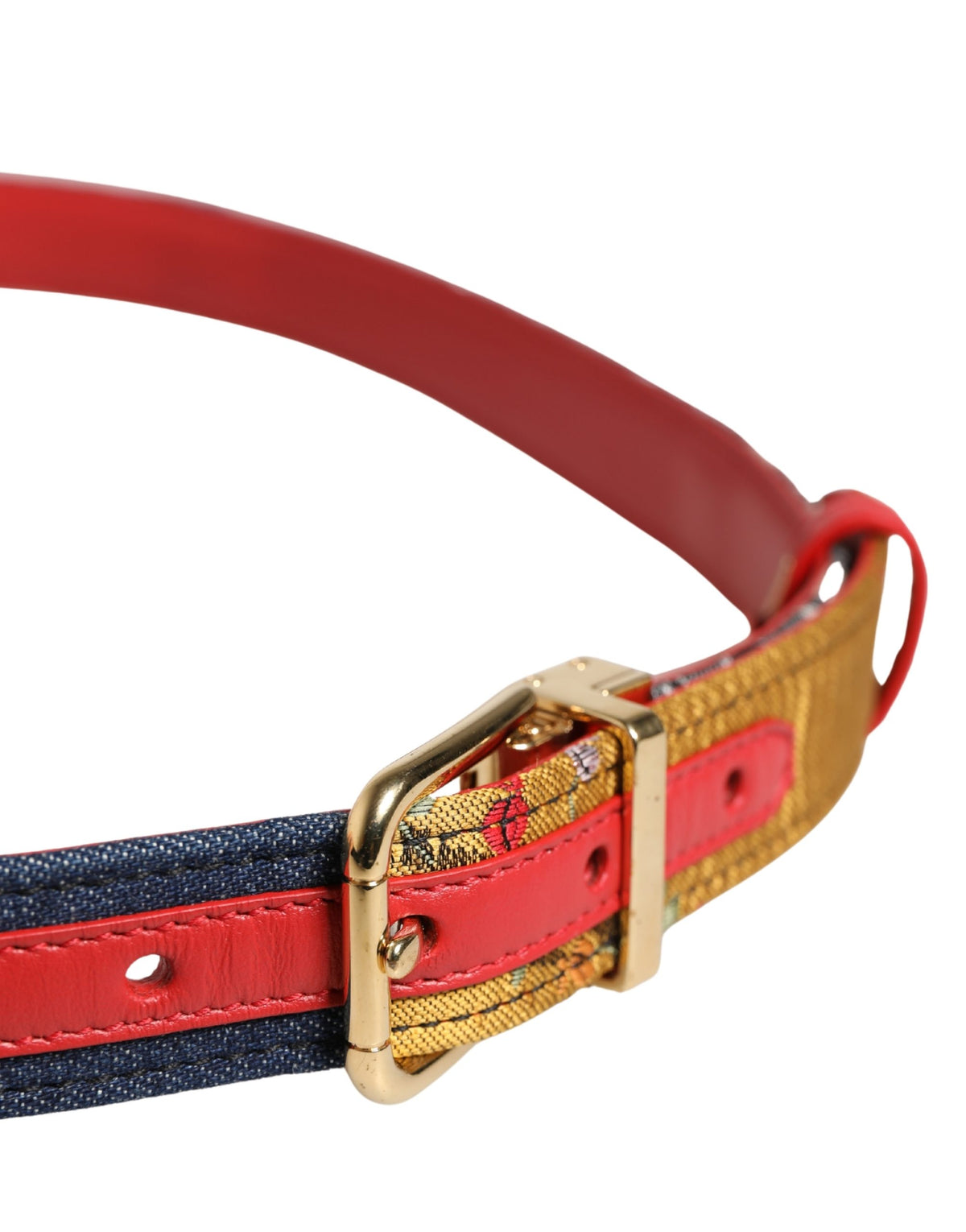 Dolce & Gabbana Multicolor Floral Jacquard Metal Buckle Belt - view 4