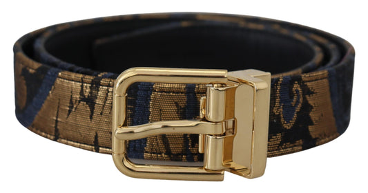 Dolce & Gabbana Multicolor Jacquard Leather Logo Buckle Belt - YSONA