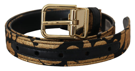 Dolce & Gabbana Multicolor Jacquard Leather Logo Buckle Belt - YSONA