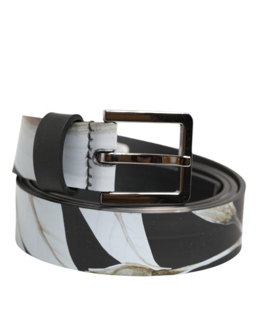 Dolce & Gabbana Multicolor PVC Floral Silver Buckle Men Belt - YSONA