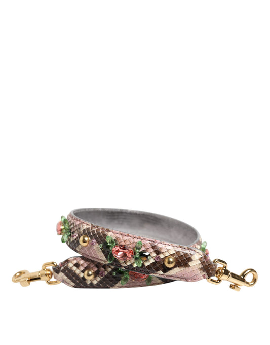 Dolce & Gabbana Multicolor Python Embellished Crystal Stud Shoulder Strap - YSONA