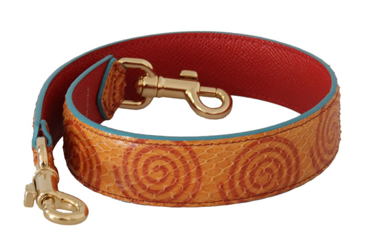 Dolce & Gabbana Orange Leather Swirl Print Bag Shoulder Strap - YSONA