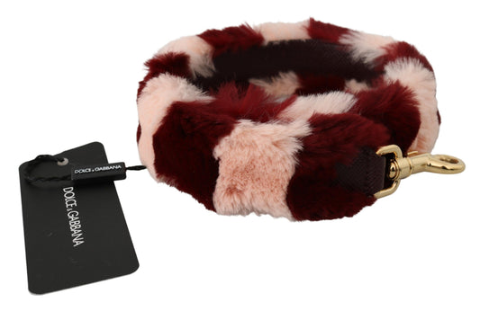Dolce & Gabbana Pink Red Lapin Fur Accessory Shoulder Strap - YSONA