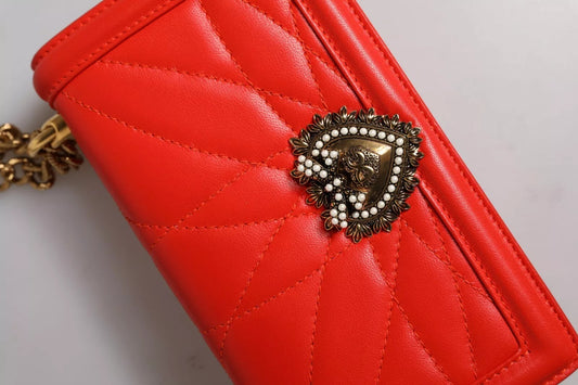 Dolce & Gabbana Red Quilted Devotion Crossbody 11 PRO Phone case bag - YSONA
