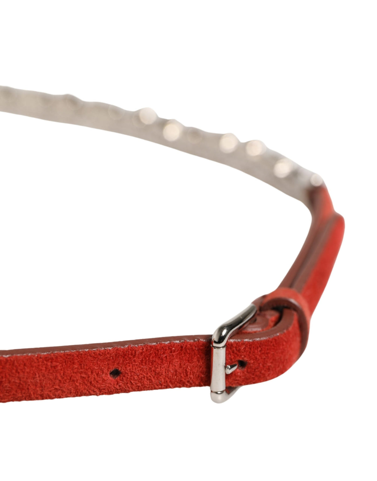 Dolce & Gabbana Red Velvet Crystals Chain Embellished Belt - view 4