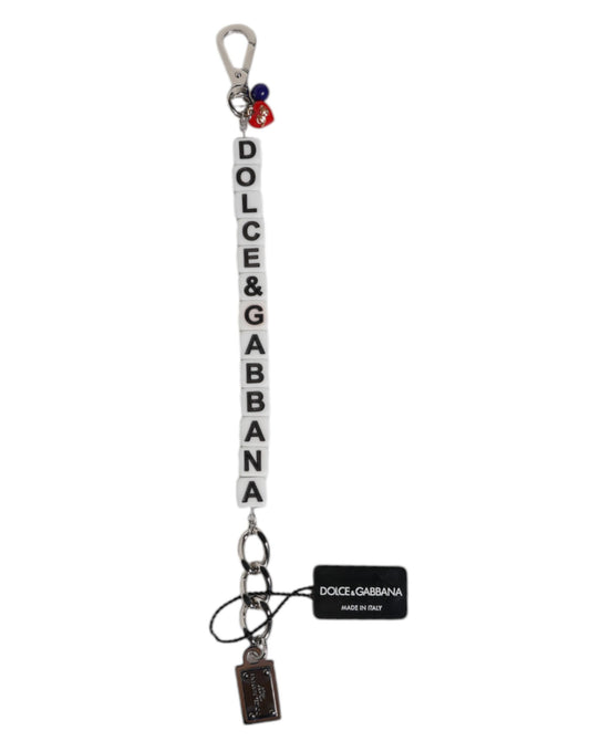 Dolce & Gabbana Silver Brass Chain Dice Logo Embellished Charm Bracelet - YSONA