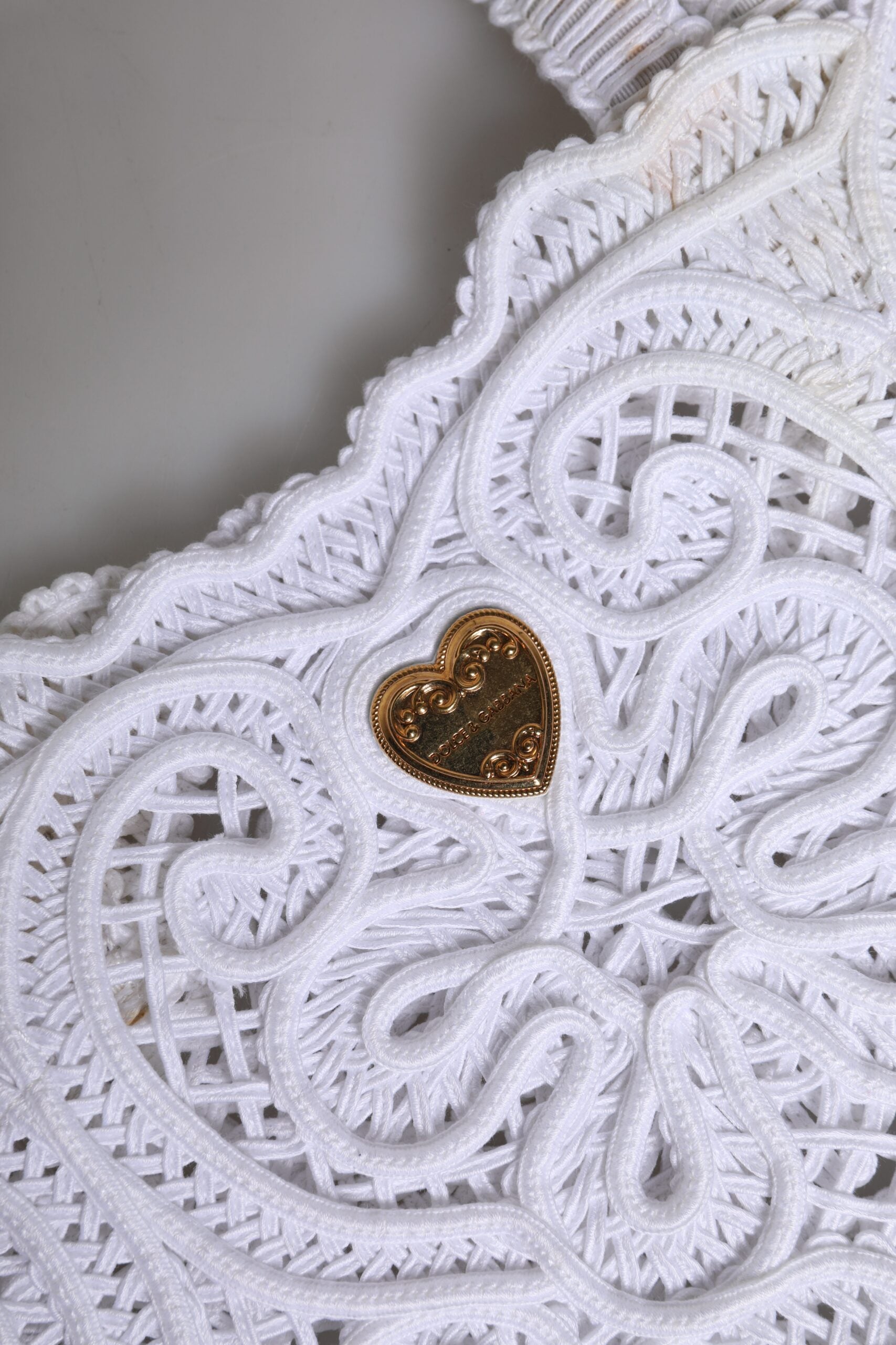 Dolce & Gabbana White Cordonetto Lace Beatrice Tote Shopping Bag - view 4