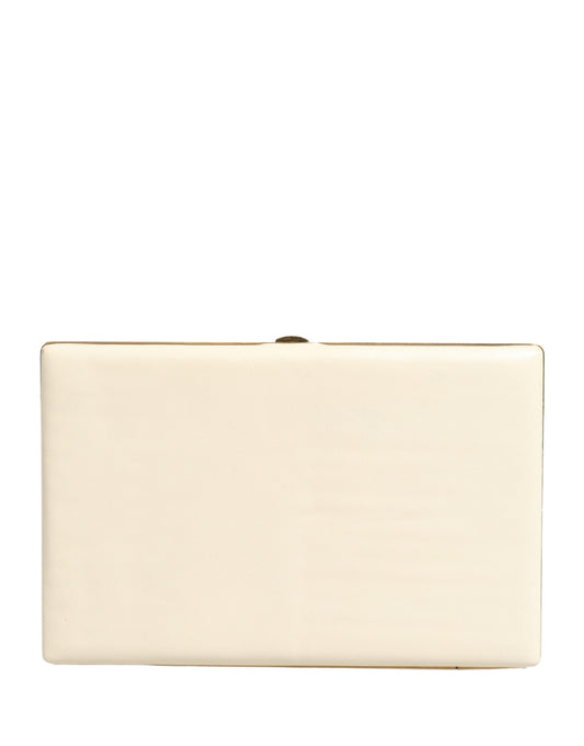Dolce & Gabbana White Lambskin Leather Clutch Evening Women Purse Bag - YSONA