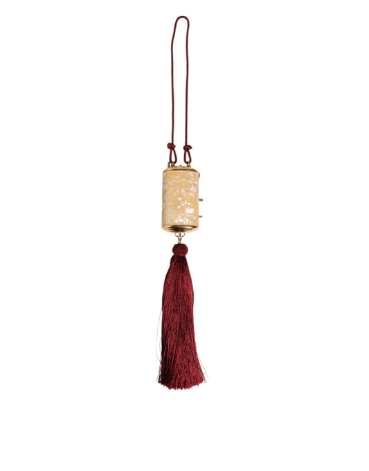 Dolce & Gabbana White Resin Gold Metal Crossbody Mini Purse Pendant Bag - YSONA