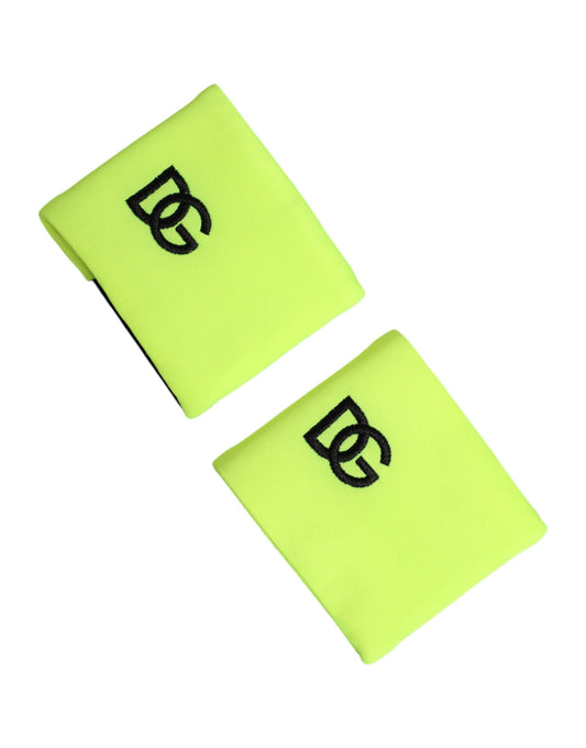 Dolce & Gabbana Yellow Green DG Logo Polyester 1 Pair Wristband - YSONA