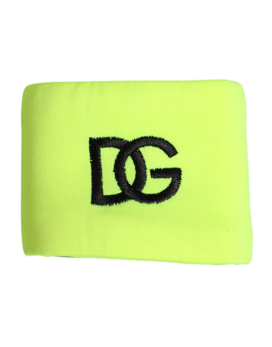 Dolce & Gabbana Yellow Green Silk DG Logo Men Wristband - YSONA
