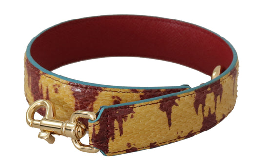 Dolce & Gabbana Yellow Red Leather Gold Tone Shoulder Strap - YSONA