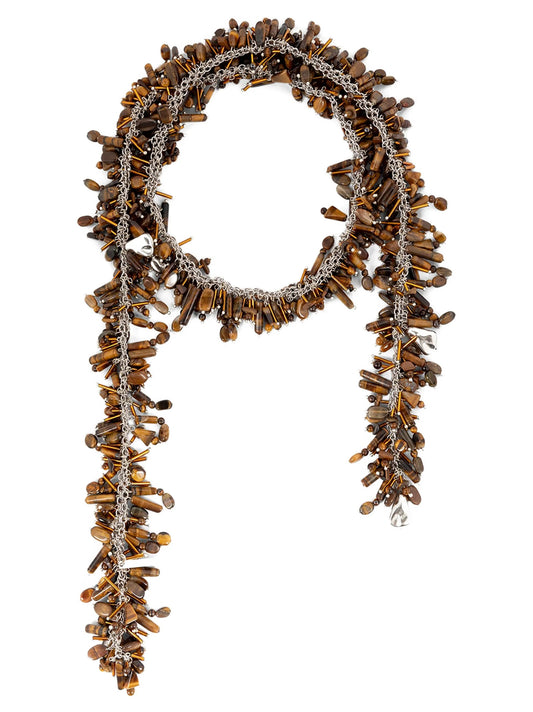 Dries Van Noten Brown Viscose Necklace - YSONA