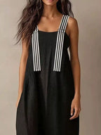 YSONA Striped Straps Midi Dress — back view | Women's Dress | Shop YSONA