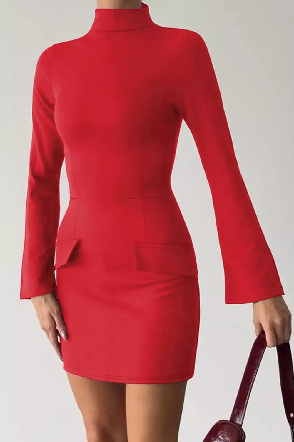 YSONA Long-Sleeve Mini Dress with Flap Pockets — styling view | Women's Dress | Shop YSONA