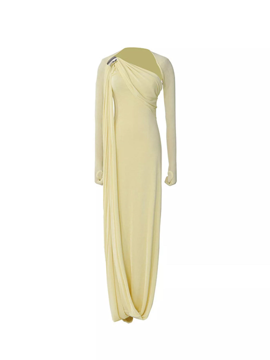 YSONA One-Shoulder Draped Maxi Dress — detail view | Women's Dress | Shop YSONA