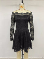 YSONA Lace Off Shoulder Mini Dress — close-up view | Women's Dress | Shop YSONA