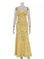 YSONA Floral Spaghetti Straps Maxi Dress — close-up view | Women's Dress | Shop YSONA