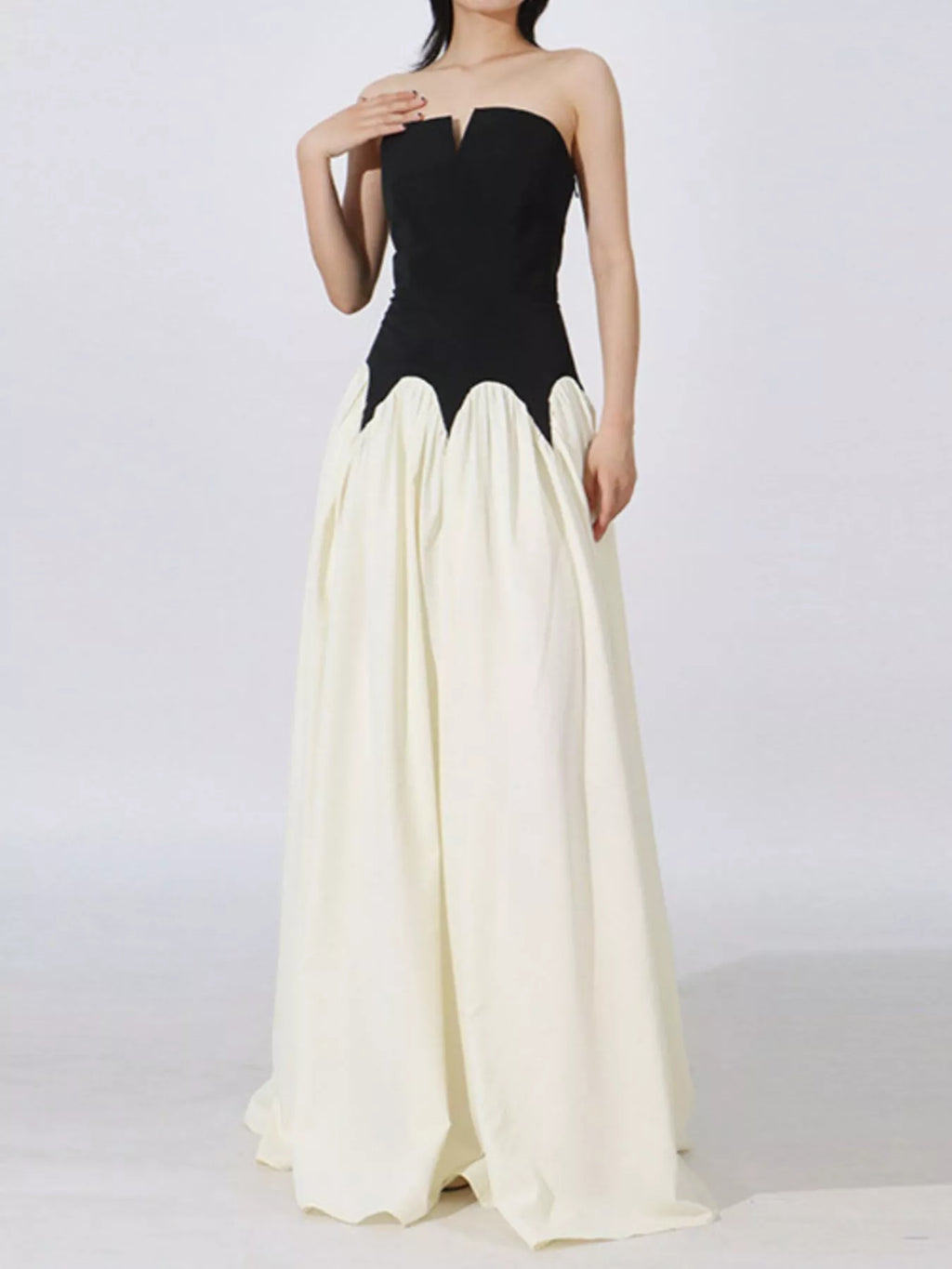YSONA Two Tone Tube Maxi Dress — side view | Women's Dress | Shop YSONA