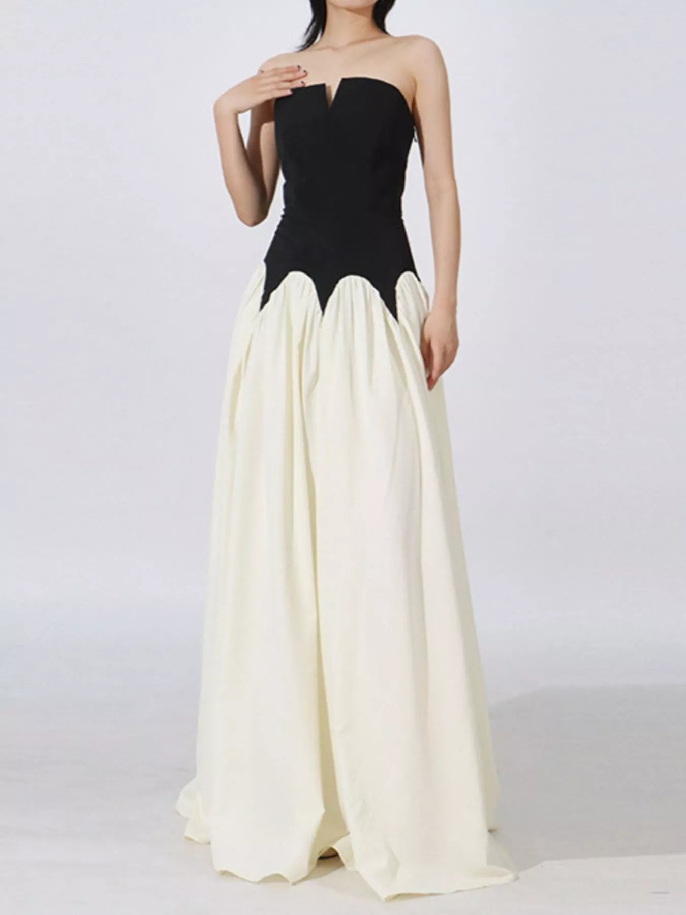 YSONA Two Tone Tube Maxi Dress — side view | Women's Dress | Shop YSONA