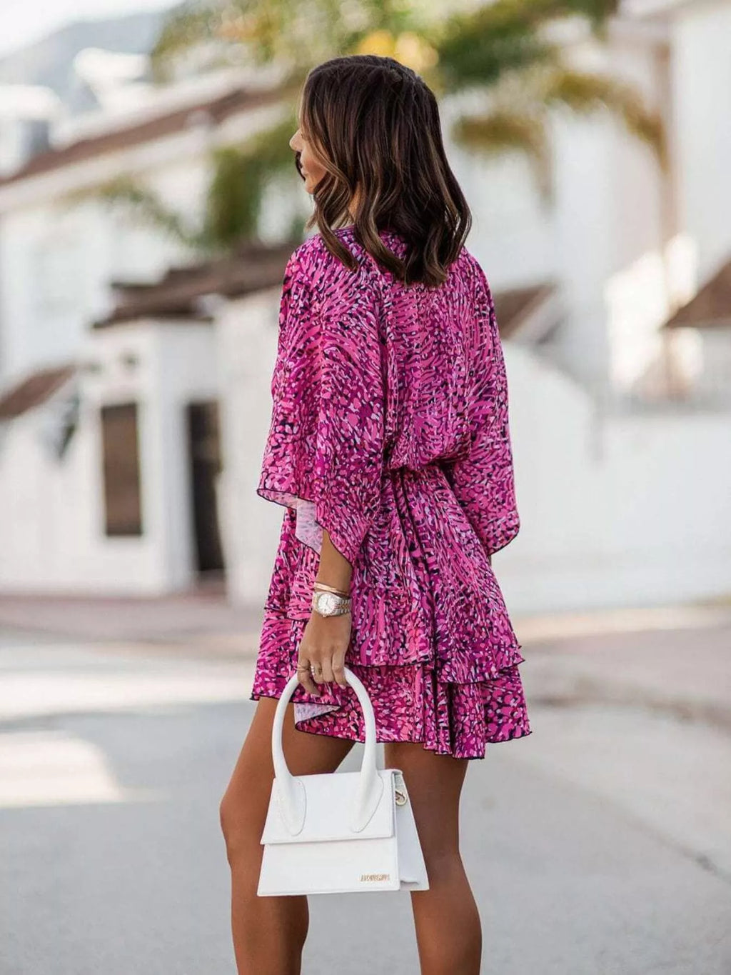 YSONA Layered Printed Surplice Mini Dress — styling view | Women's Dress | Shop YSONA