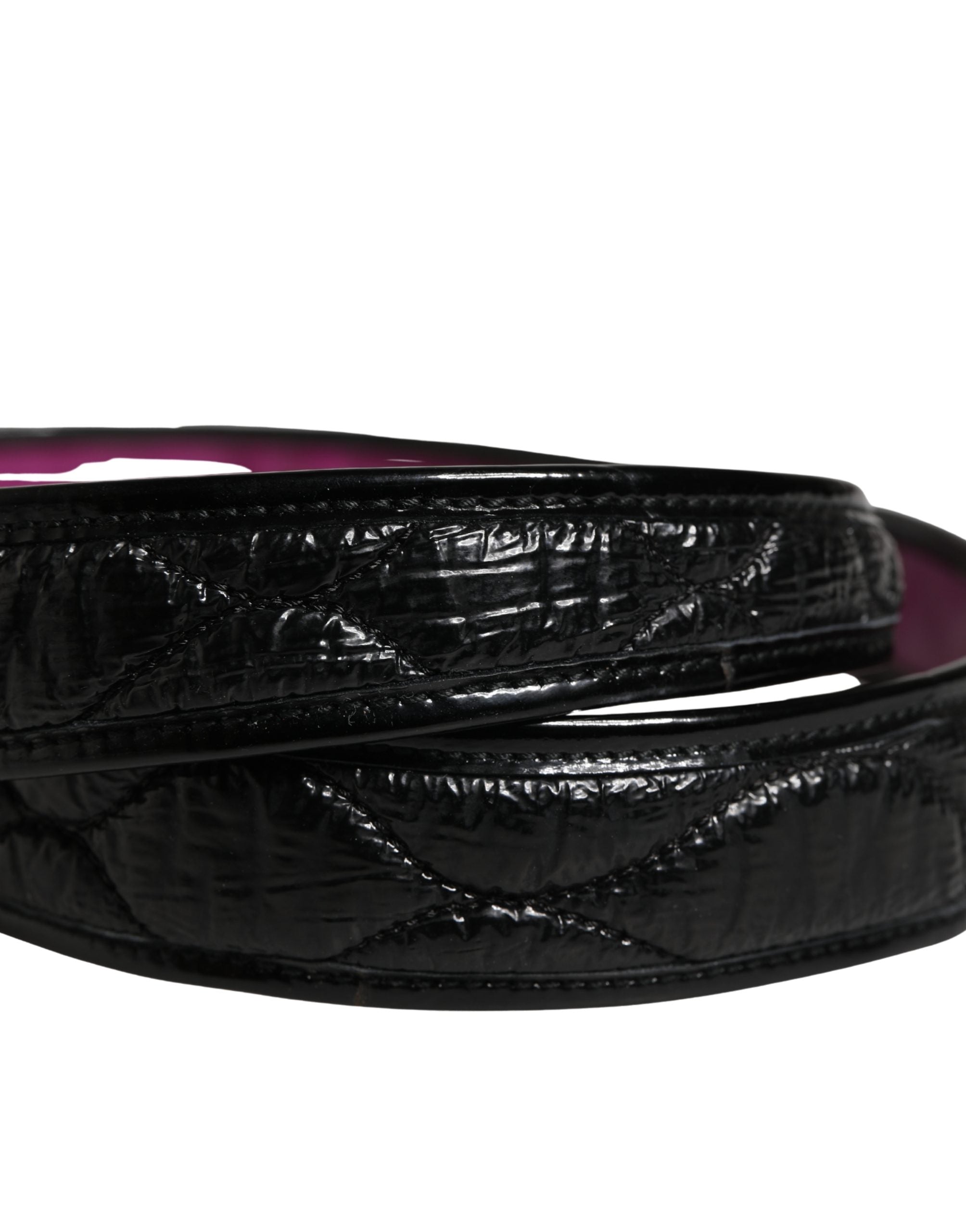 Ermanno Scervino Black Leather Gold Round Buckle Waist Belt - view 5