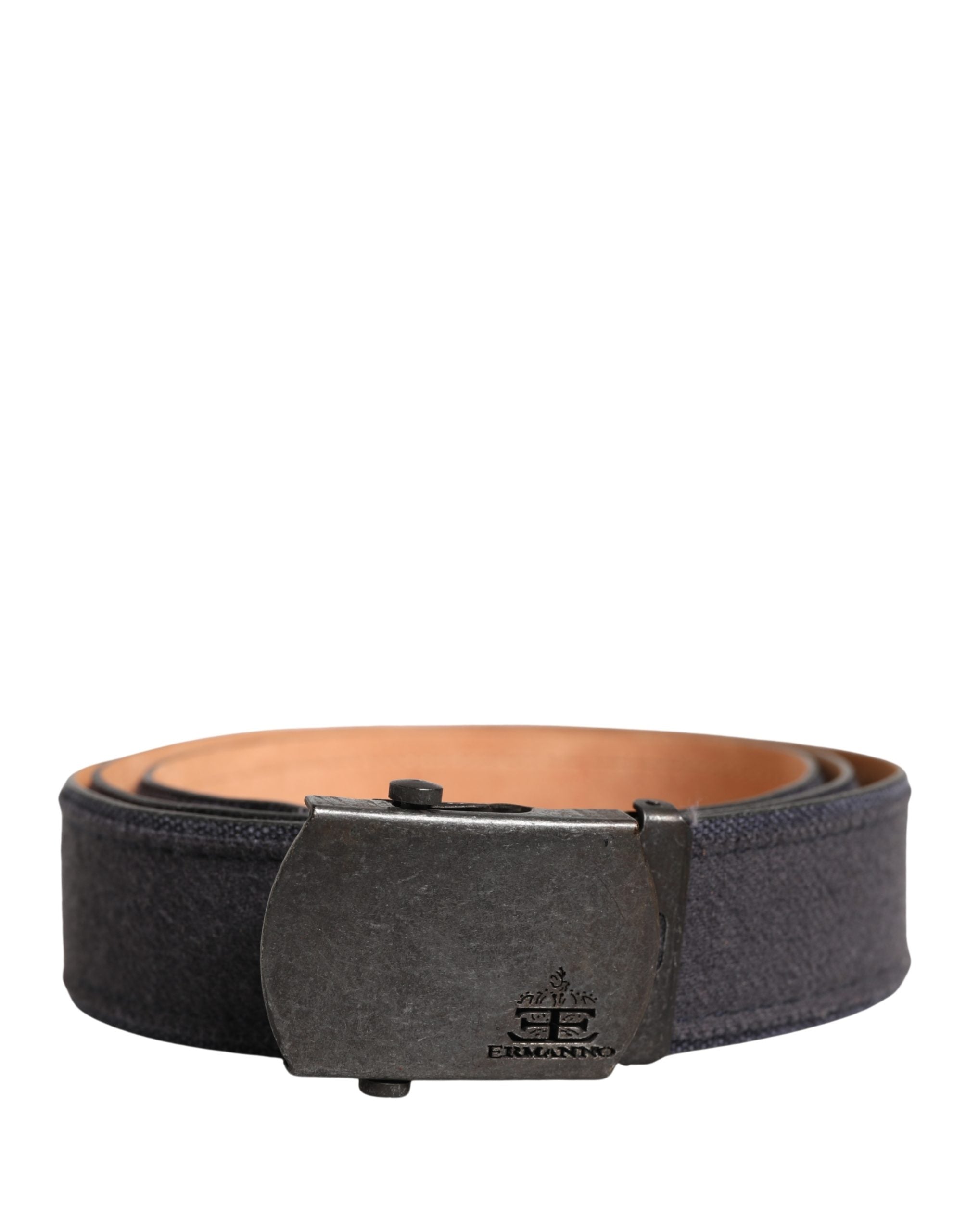 Ermanno Scervino Black Wool Cotton Logo Metal Buckle Belt - view 2