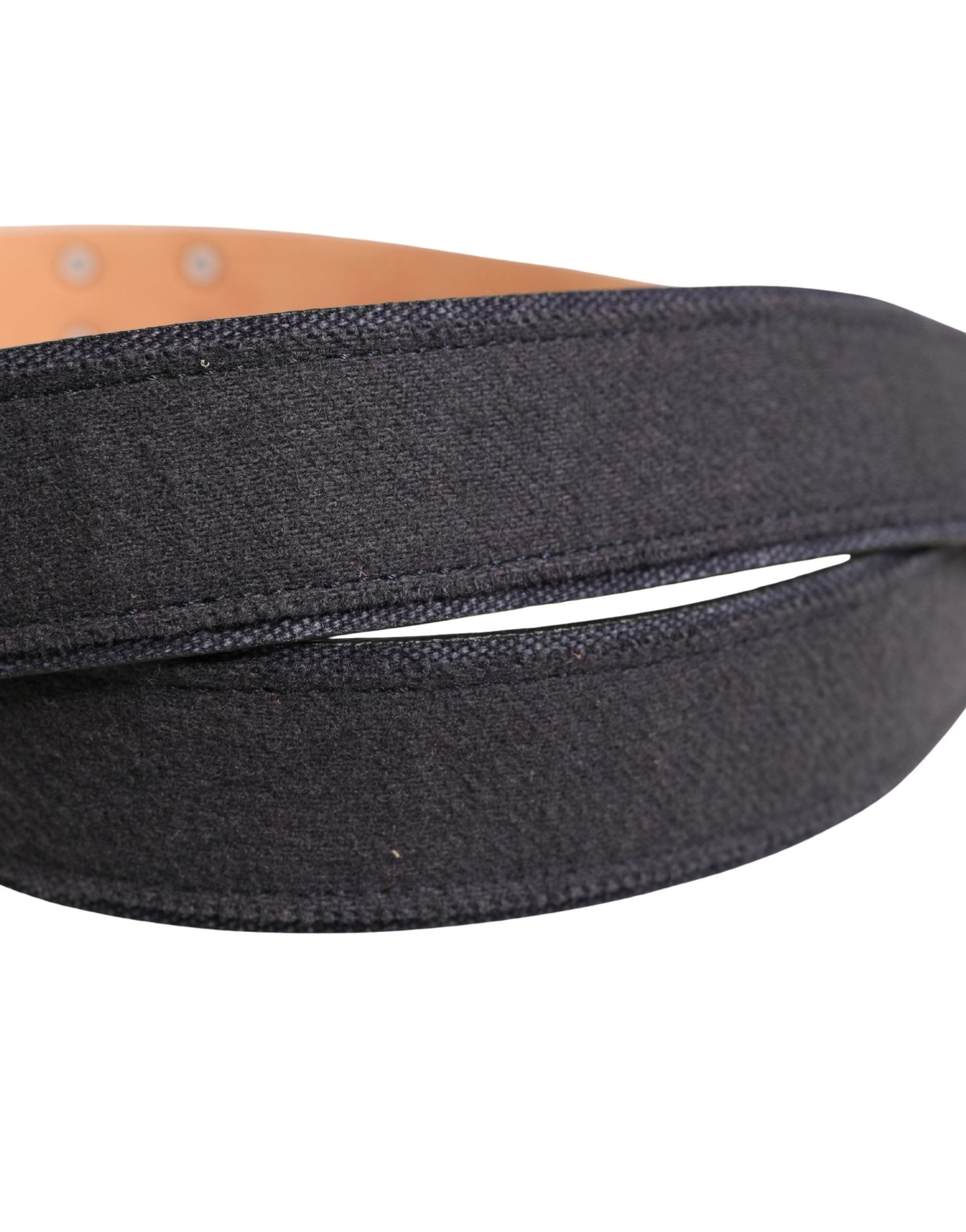 Ermanno Scervino Black Wool Cotton Logo Metal Buckle Belt - view 5