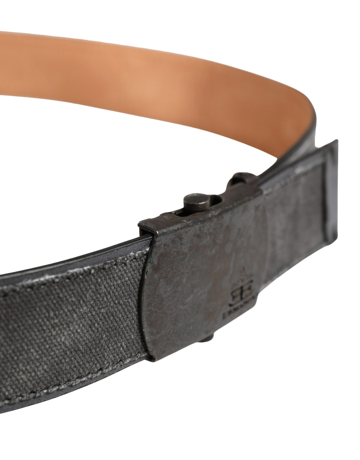 Ermanno Scervino Black Wool Cotton Logo Metal Buckle Belt - view 4