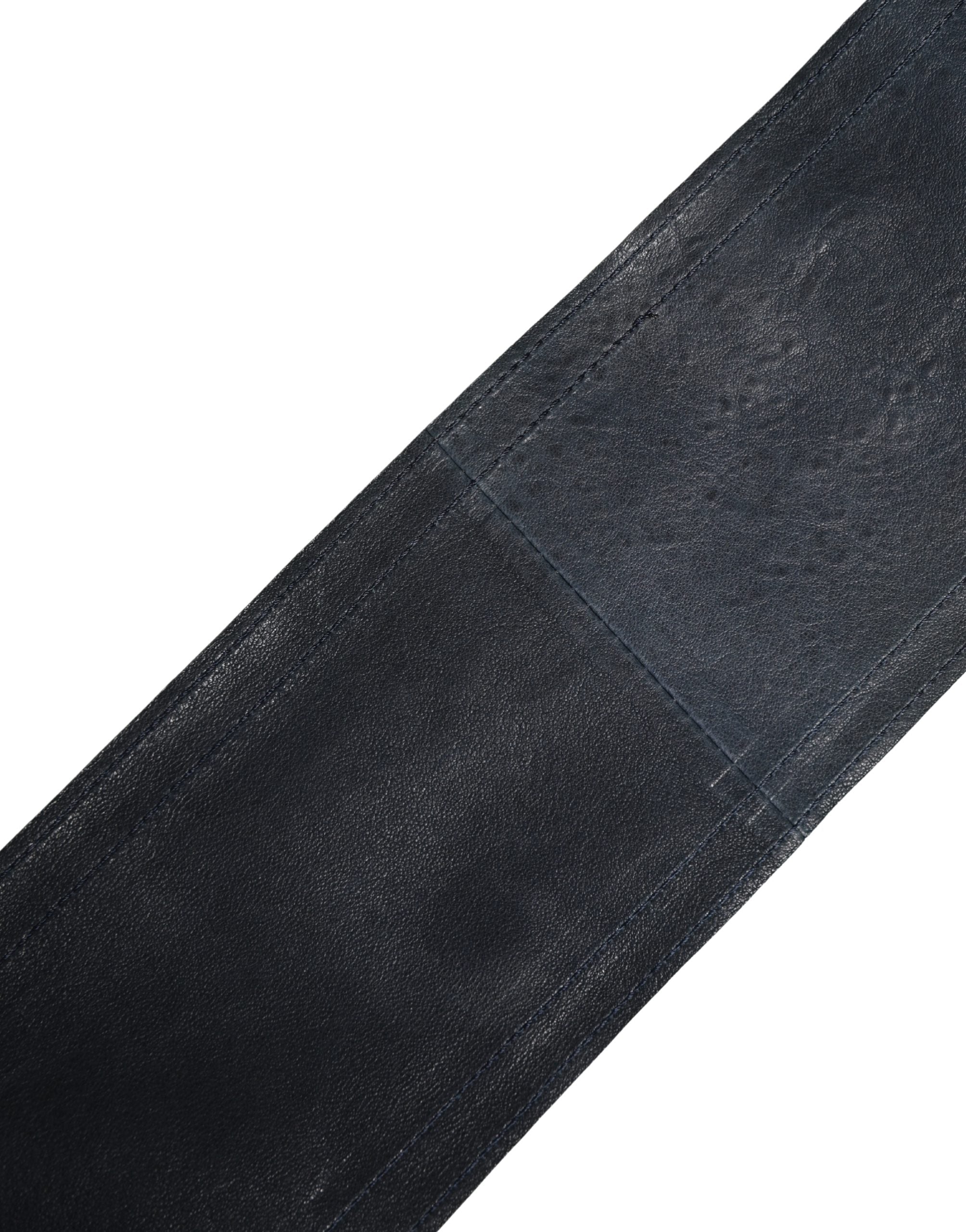 Ermanno Scervino Blue Leather Wide Waist Women Cintura Belt - view 4