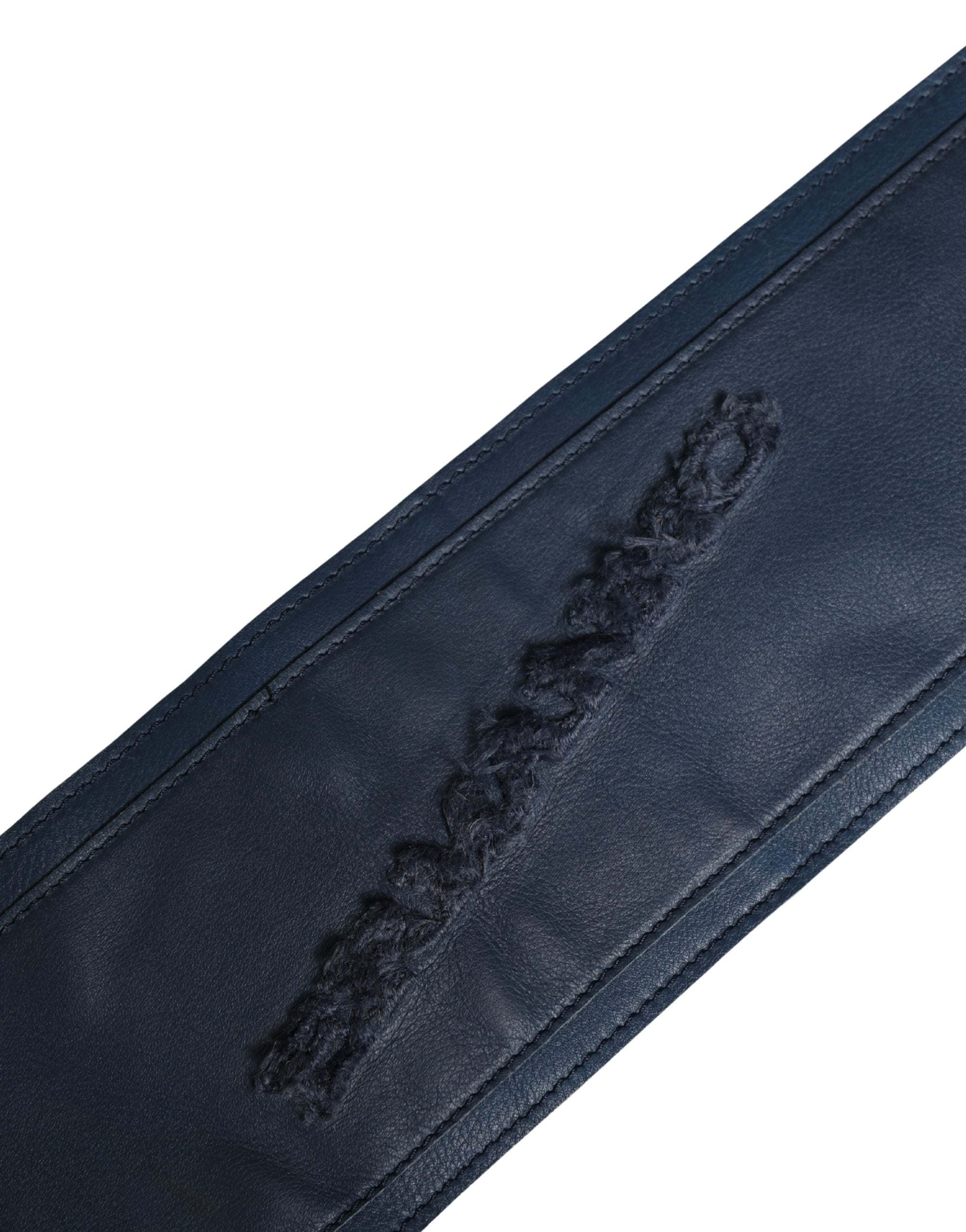 Ermanno Scervino Blue Leather Wide Waist Women Cintura Belt - view 5