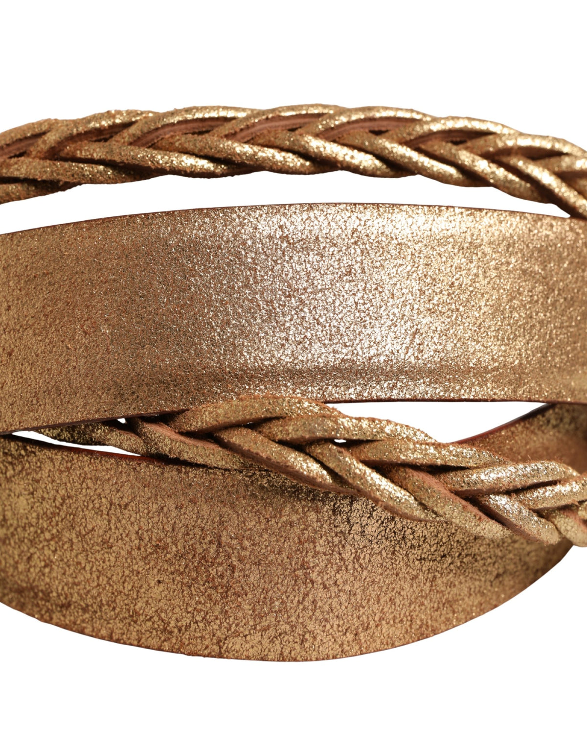 Ermanno Scervino Brown Leather Braided Metal Buckle Belt - view 5