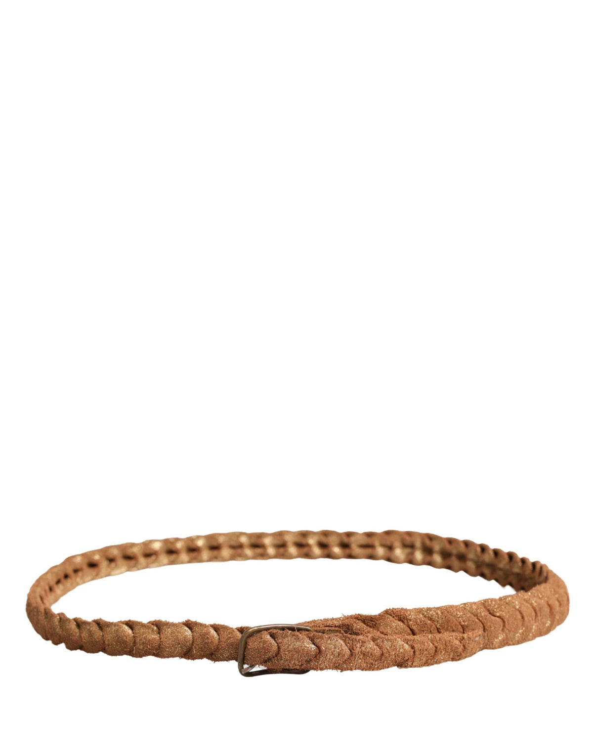 Ermanno Scervino Brown Leather Braided Metal Buckle Belt - view 3