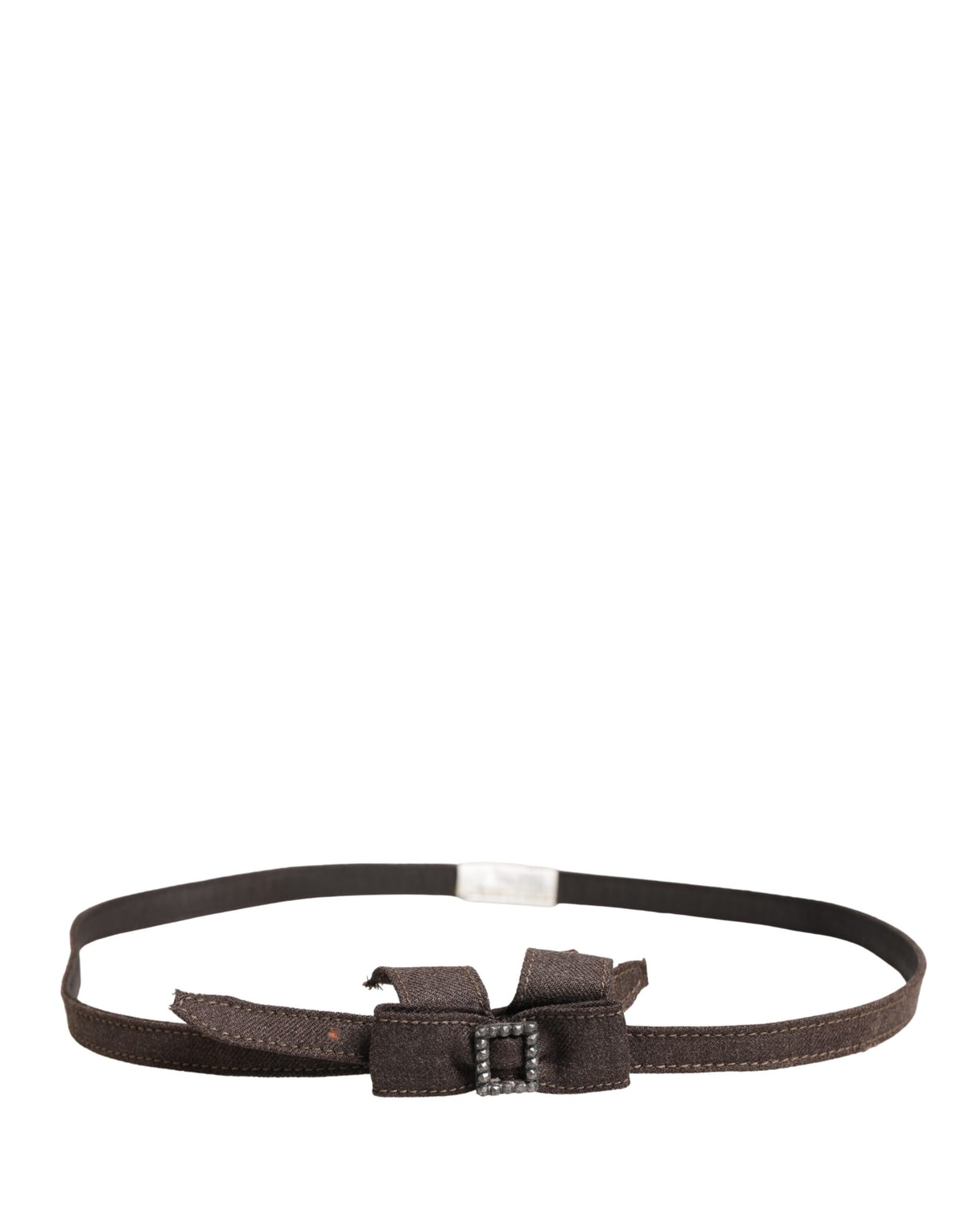 Ermanno Scervino Dark Brown Wool Bow Embellished Buckle Belt - view 3