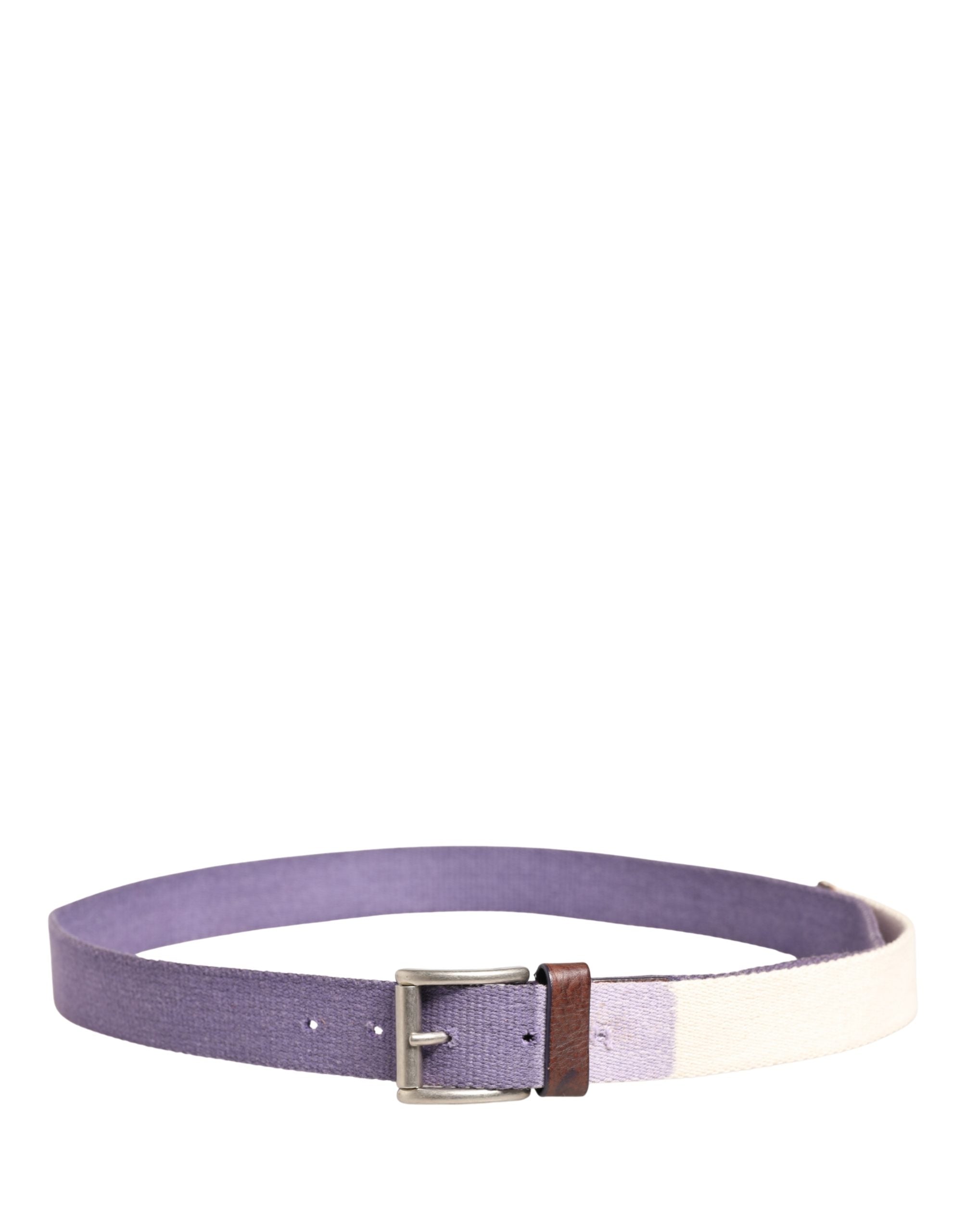 Ermanno Scervino Men Purple Canvas Silver Metal Buckle Belt - view 3