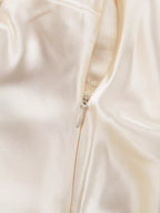 YSONA Satin Tie Shoulder Deep V-Neck Dress — fabric detail | Women's Dress | Shop YSONA