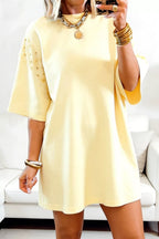 YSONA Round Neck Half Sleeve T-Shirt Dress — side view | Women's Dress | Shop YSONA