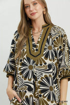 YSONA Umgee Abstract Print Midi Dress — model wearing | Women's Dress | Shop YSONA