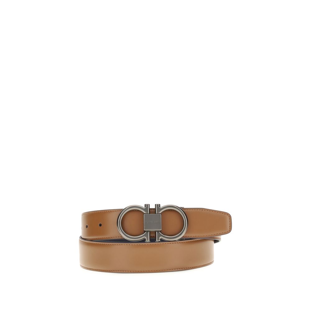 Ferragamo Beige Calf Leather Bos Taurus Regular Belt - YSONA