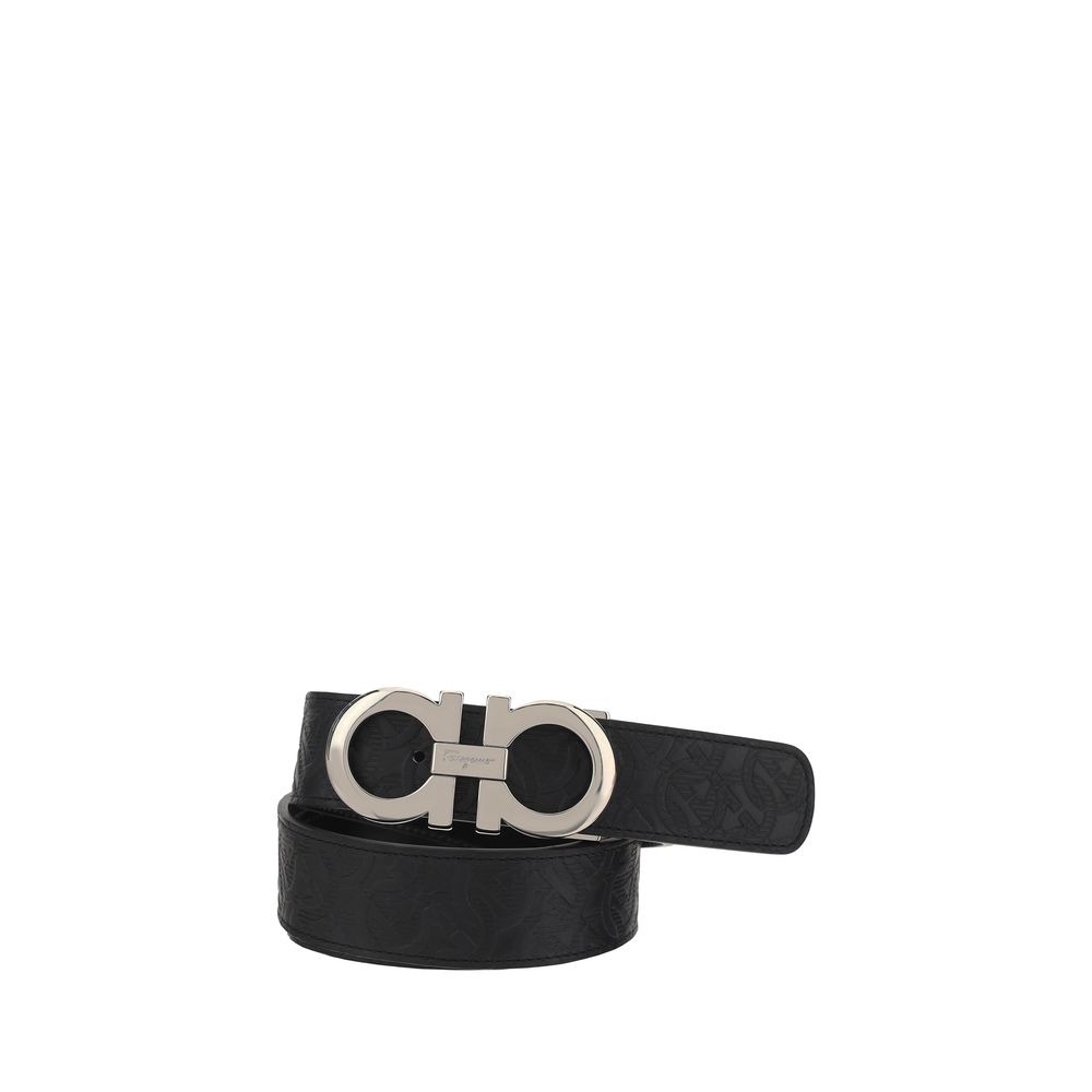 Ferragamo Black Calf Leather Bos Taurus Belt - YSONA