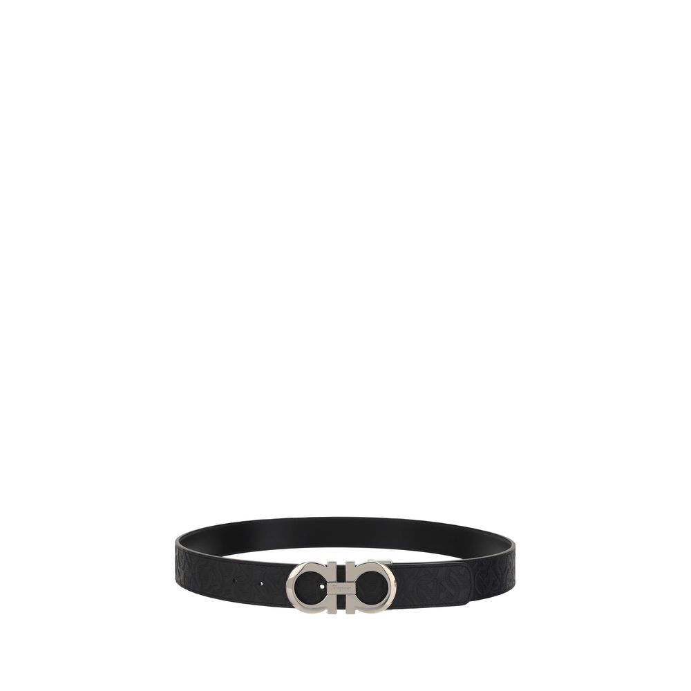 Ferragamo Black Calf Leather Bos Taurus Belt - view 2