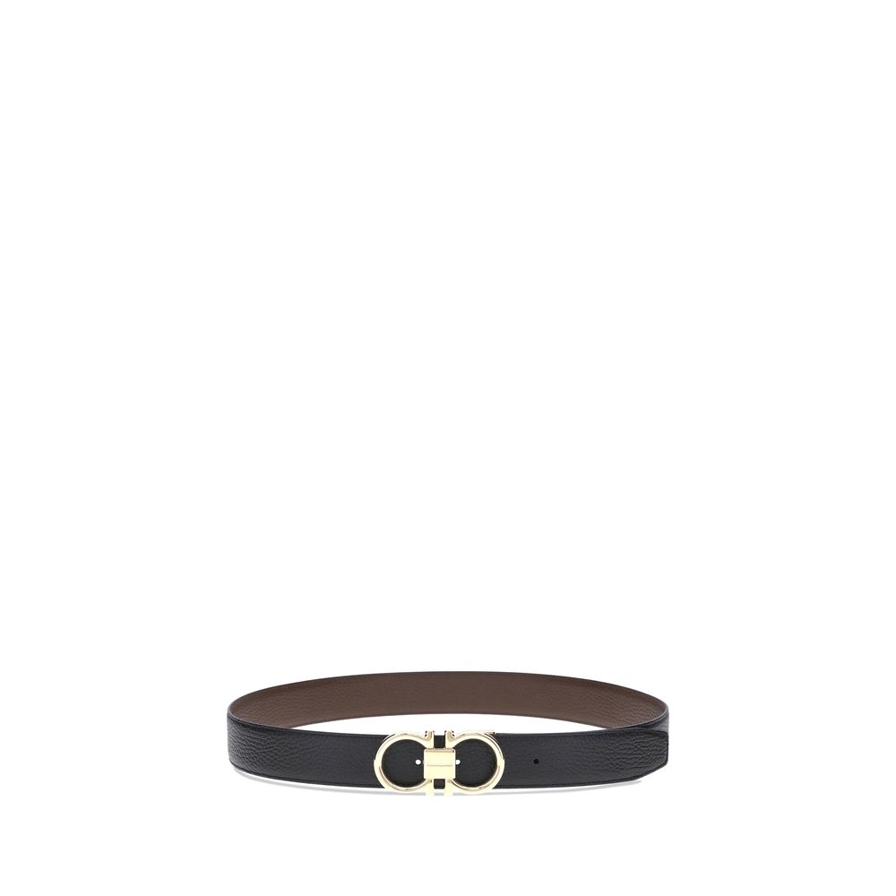 Ferragamo Black Calf Leather Bos Taurus Belt - view 2