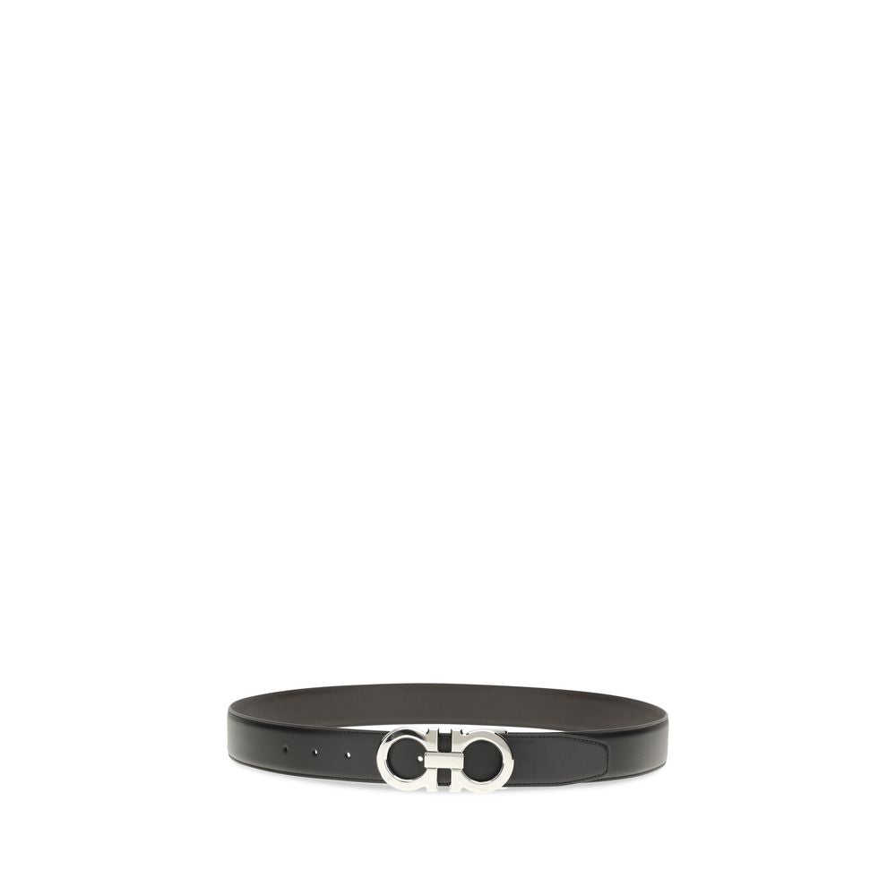Ferragamo Black Calf Leather Bos Taurus Regular Belt - view 2