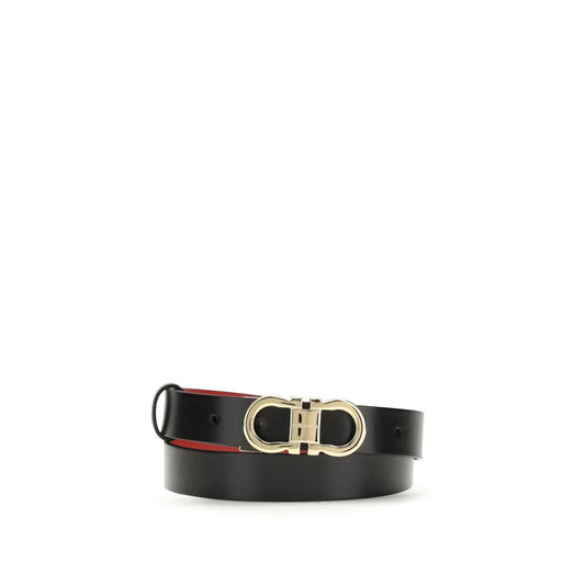 Ferragamo Black Calf Leather Bos Taurus Regular Belt - YSONA