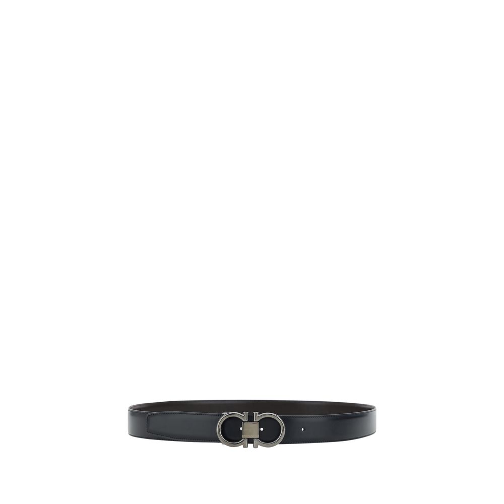 Ferragamo Black Calf Leather Bos Taurus Regular Belt - view 2