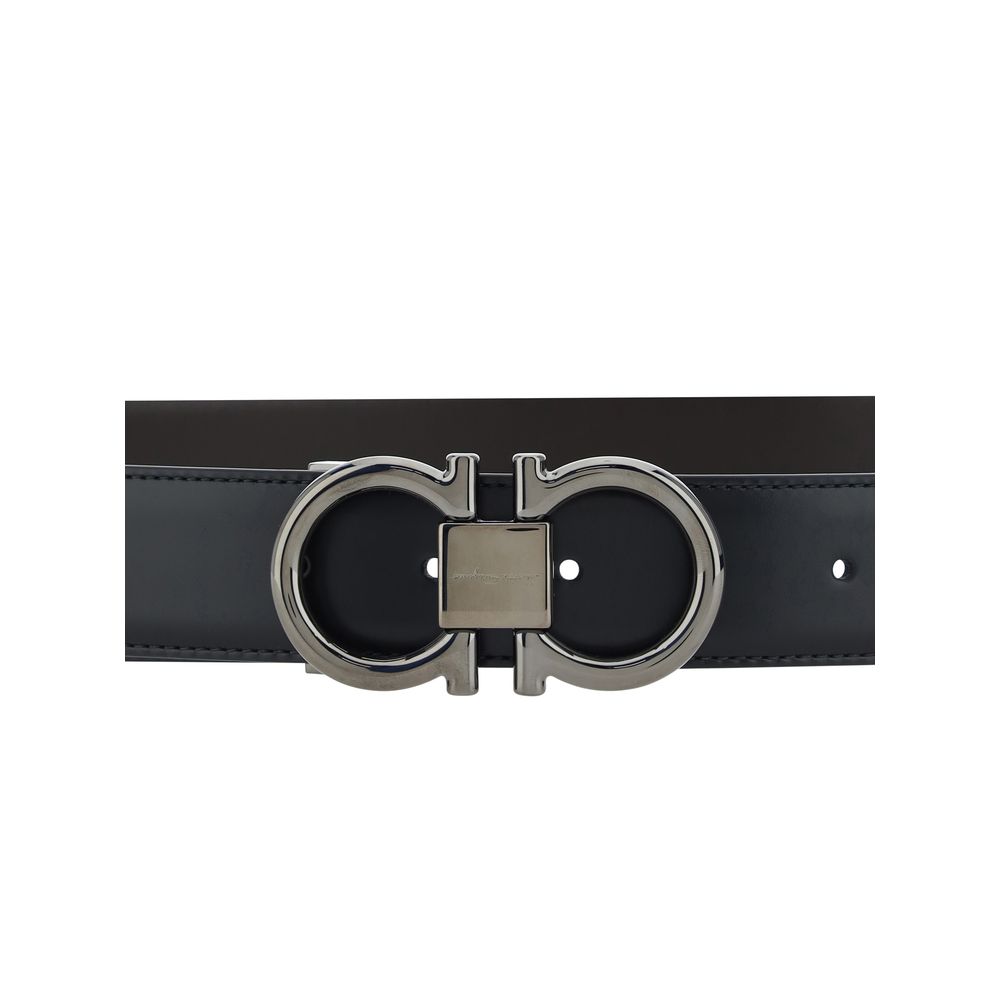 Ferragamo Black Calf Leather Bos Taurus Regular Belt - view 3