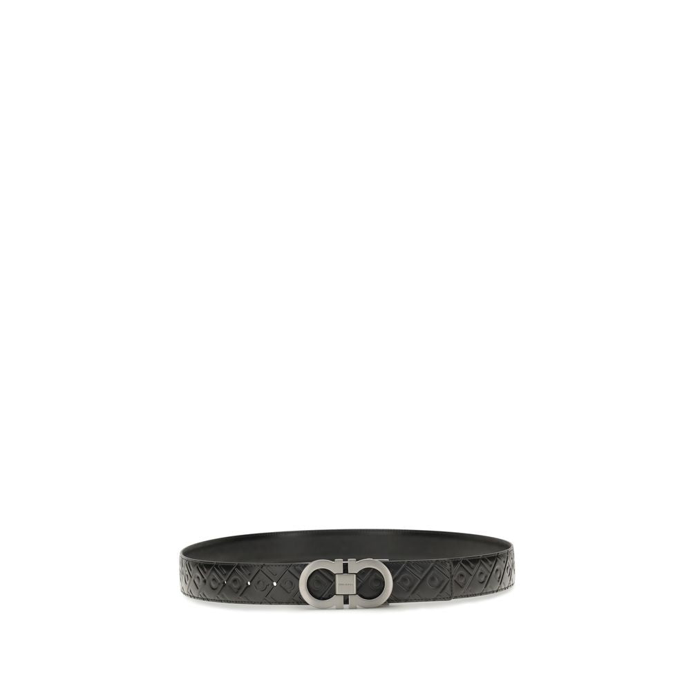 Ferragamo Black Calf Leather Bos Taurus Regular Belt - view 2