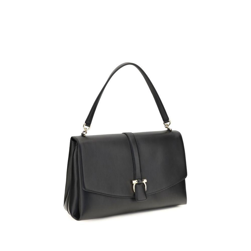 Ferragamo Black Calf Leather Bos Taurus Shoulder Bag - view 2